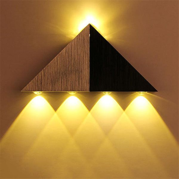 

modern led wall lamp 5w aluminum body triangle light for bedroom home lighting luminaire bathroom bedside sconce