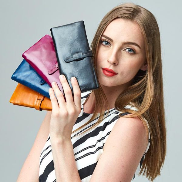 

wallets brand 100% genuine leather women designer zipper long wallet card holder ladies purse money bag, Red;black
