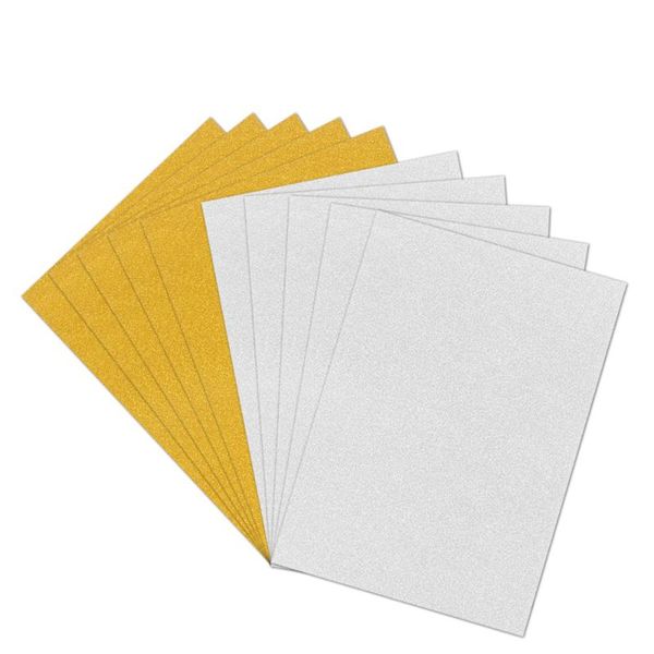 

other arts and crafts 10pcs a4 sheets glitter cardstock making diy material sparkling craftwork scrapbooking (gold & silver)