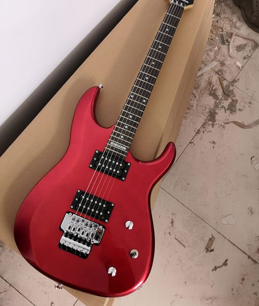 

6 strings metallic red electric guitar with 24 frets,rosewood fretboard
