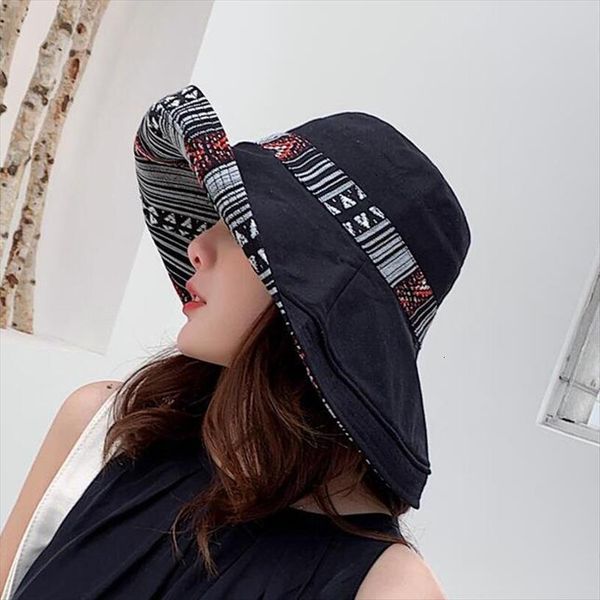 

double sided irregular pattern bucket hat women summer cotton breathable leisure bob caps outdoor sports casual dome panama cap, Blue;gray