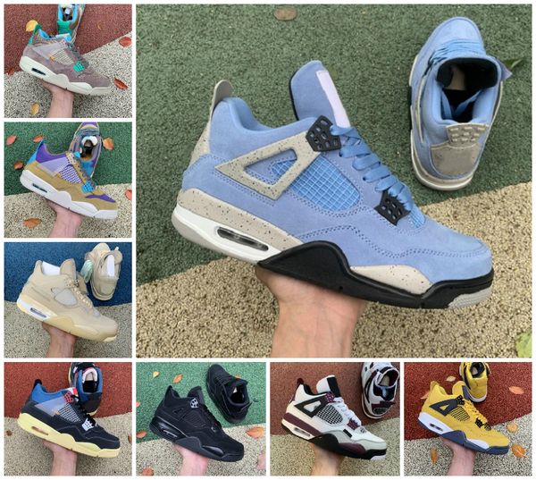 

4 4s basketball shoes men women university blue court purple pure money bred cream sail white oreo cement taupe haze royalty mushroom black
