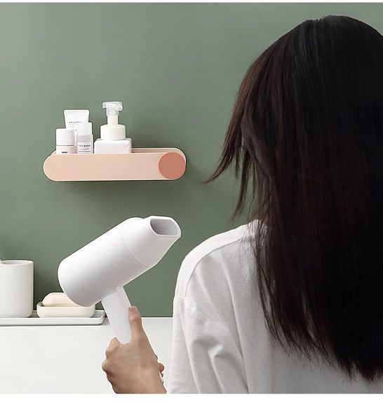 

hooks & rails haar trockner lagerung rack loch kostenloser bad wc wand montiert wall shelf bathroom organizer