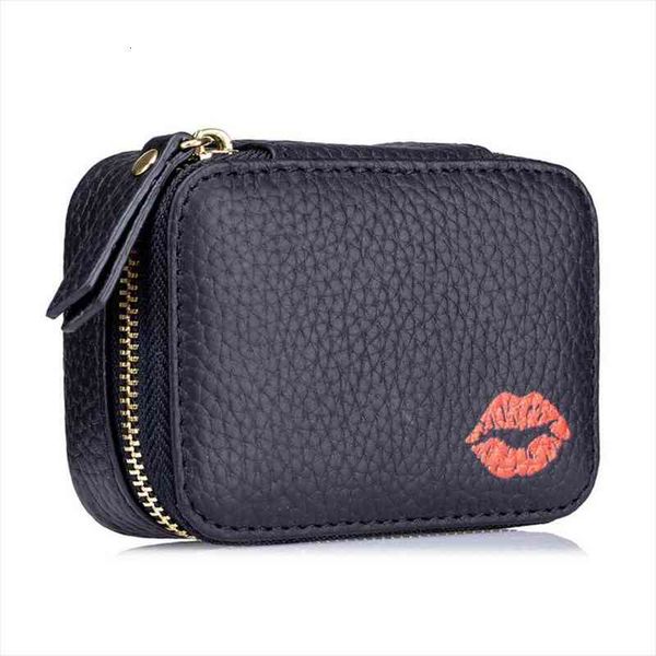 

lipstick cosmetic with mirror makeup bags travel pouch organizer cow leather portable beauty case toolbox small storage cases