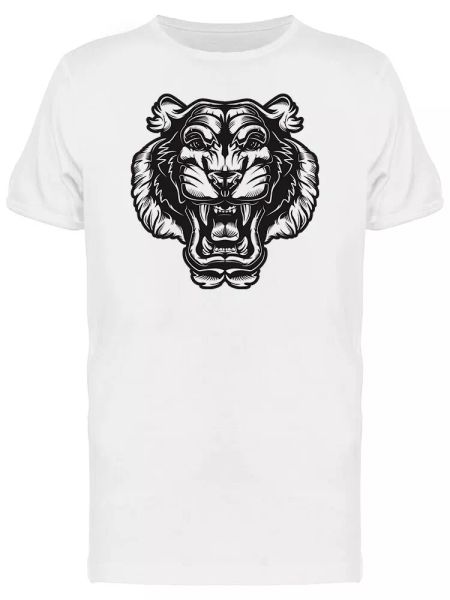 

vintage tiger angry face men's tee -image by shutterstock, White;black