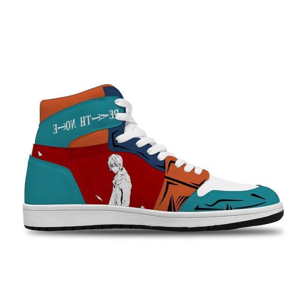 

2021 japanese anime death note diy breathable sports non-slip casual shoes for man fashion sneakers high basketball shoes non slip