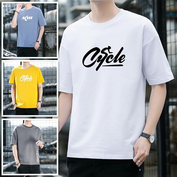 

men's t-shirts korean cotton trend loose casual short sleeve shirt bottoming 2021 summer style length(cm) collar, White;black