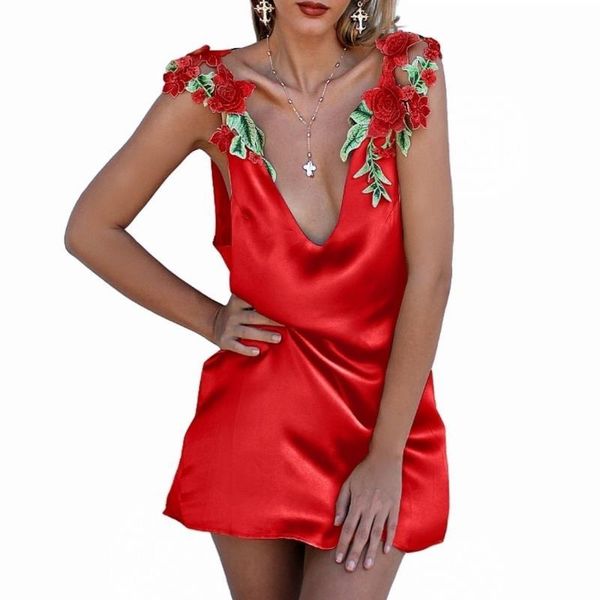 

casual dresses enlu summer women embroidered roses dress v-neck sleeveless loose leisure fashion mini, Black;gray