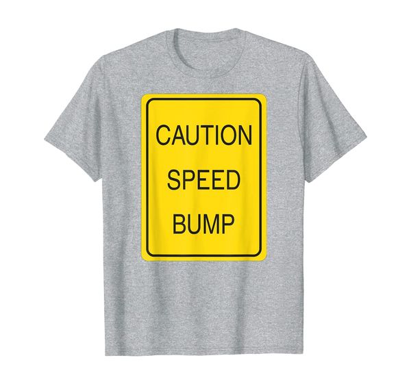 

caution speed bump traffic sign t shirt, White;black