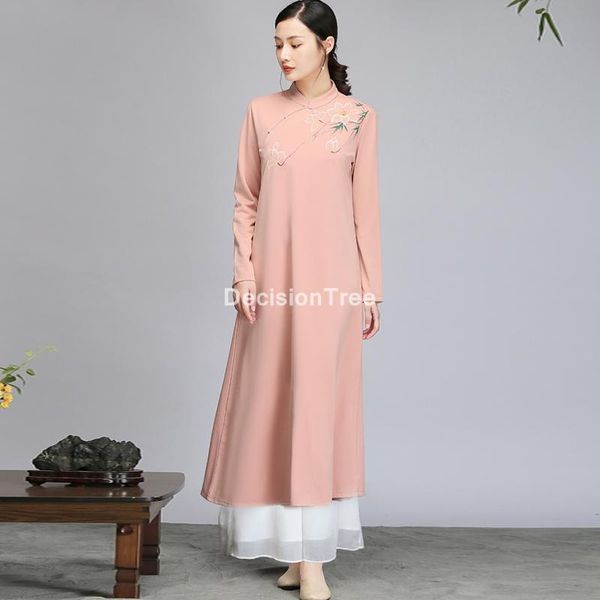 

ethnic clothing 2021 vintage chinese dress qipao elegant women cheongsam mandarin collar vestidos oriental, Red