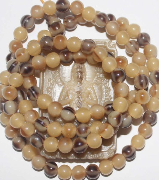 

imitation ox horn bracelet imitation yak 8-14mm108 buddha bead tibet, Black