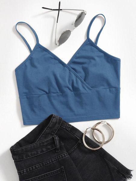 

wrap detail solid cami a3cs#, White