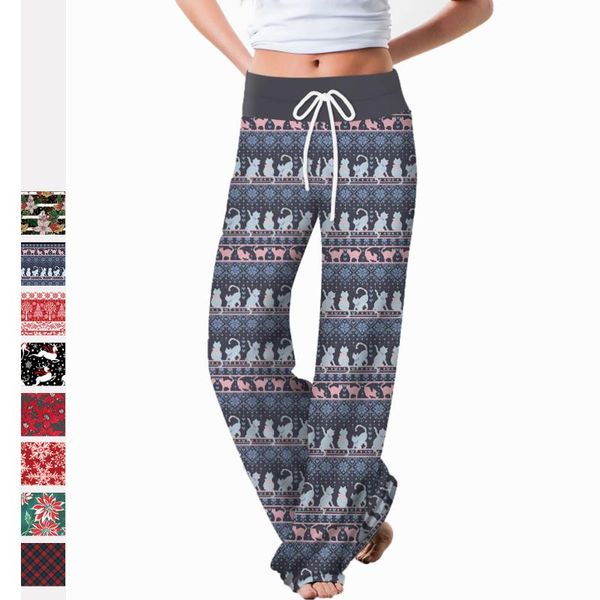 

womens loose pants floral print wide leg trousers long stretch palazzo sweatpants harlan women's & capris, Black;white