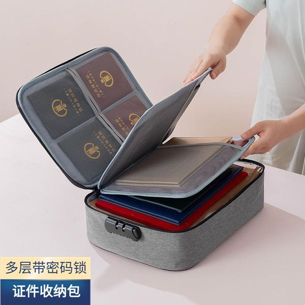 

cosmetic bags & cases id storage bag boxes household multi-layer large capacity file document package passport makeup