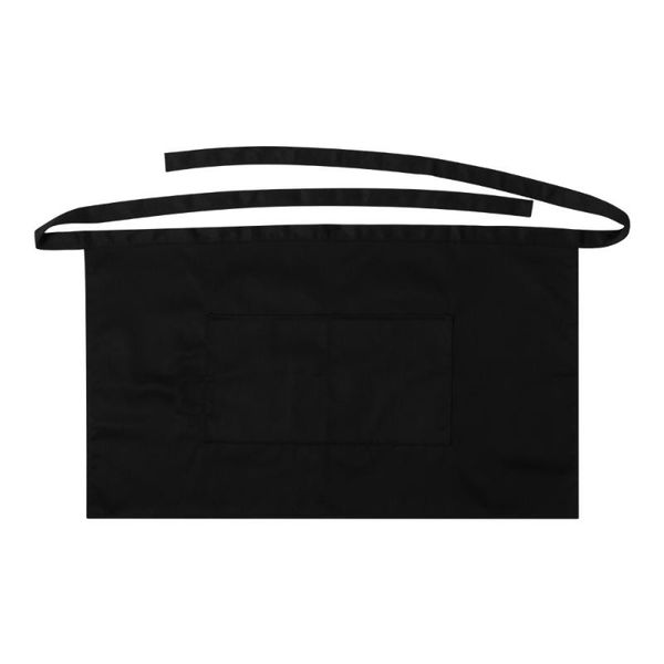 

durable short waist apron with pocket for chef waiter waitress (black) aprons