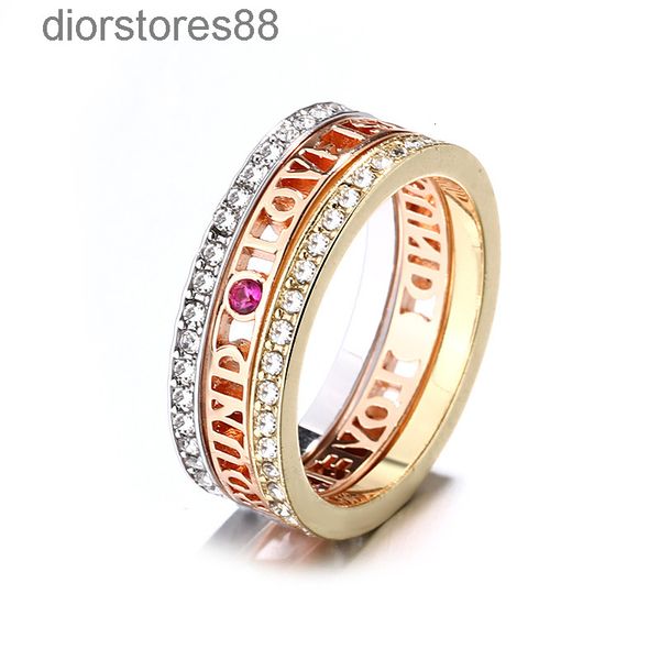 

ring three set various wearing methods fashion simple female water brick personalized color, Silver