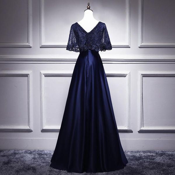 

appliques bead women v-neck floor-length dresses hollow out flare sleeve satin skirt bridesmaid wedding party gown dress ethnic clothin, Red