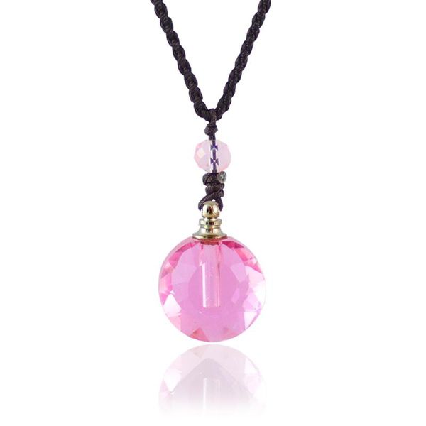 

pendant necklaces 1pc crystal vial necklace wishing bottle essential oil perfume for women, Silver
