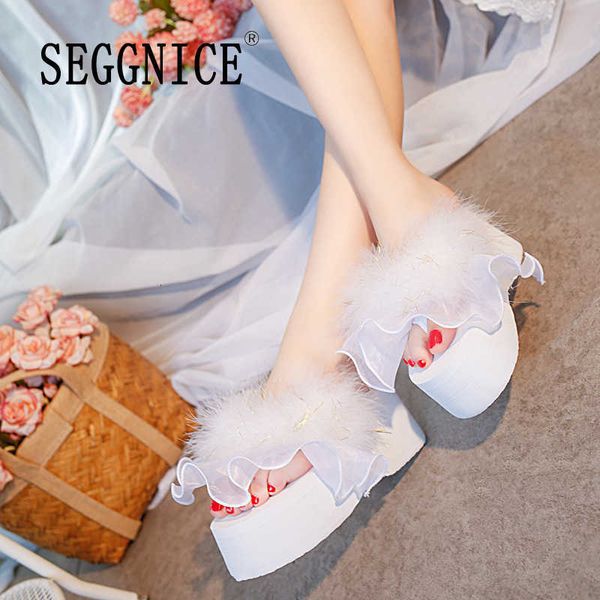 

slippers women's wedding platform skin slippers high-heel shoes flip flops elegant woman slides fashion female 2dkm, Black