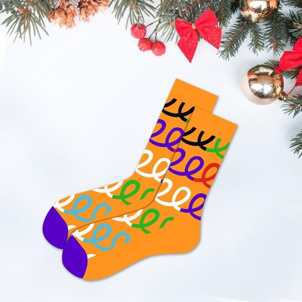 

men's socks autumn winter men christmas funny xmas santa claus tree snowflake elk snow cotton tube crew happy sock year sokken, Black