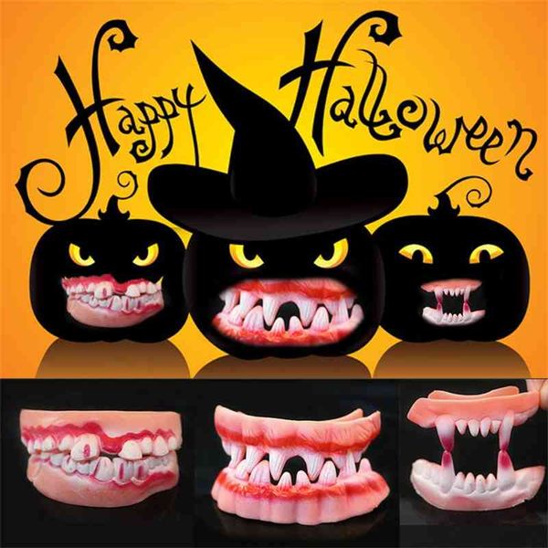 

halloween decorations trickery scary tooth party performance rubber artificial denture props