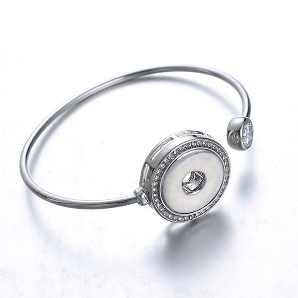 

bangle ladies metal adjustable chain bracelet 18mm / 12mm snap clasp diy jewelry copper zircon hematite bracel, Black