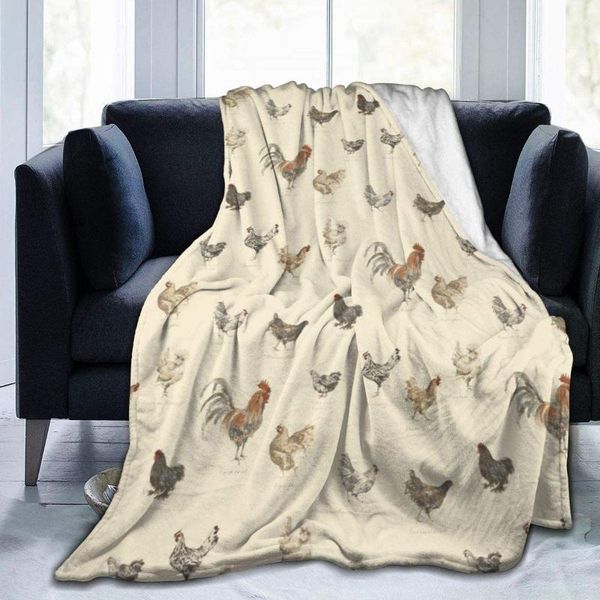 

blankets art chicken animal painting ultra-soft fleece blanket flannel velvet plush throw