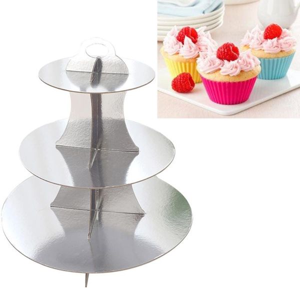 

hooks & rails 67jb round paper three-layer cake stand holder dessert table tray cupcake display