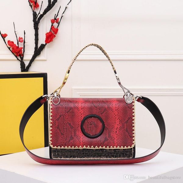 

women's leather underarm bag designer multi function flip letter small squarebag