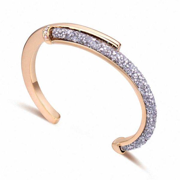 

tracyswing element austrian crystals jewelry champagne gold color fashion bangle for women brand new sale vintage th-131063 q0717, Black
