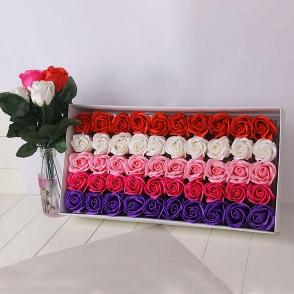 

decorative flowers & wreaths soap rose simulation three-layer flower head handmade bouquet wedding party birthday gifts for friend