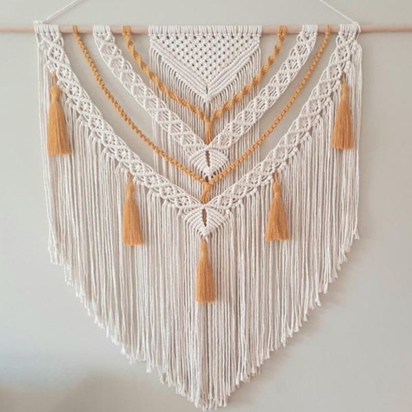 

tapestries hand-woven color macrame tapestry wall ornament bohemian crafts decoration gorgeous for home bedroom 70 * 90cm arts decor