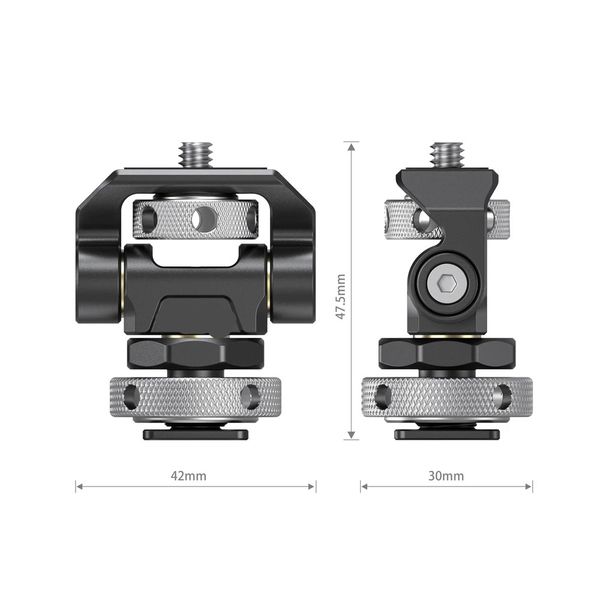 

quick release monitor holder camera clamp swivel and tilt adjustable mount with cold shoe