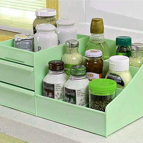

jewelry pouches, bags deskcosmetic storage box multi grid display stand makeup organizer collection case holder household supplies, Pink;blue