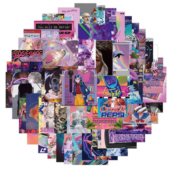 

10/30/50 pieces vaporwave cooling sticker aesthetic graffiti diy phone collector's album lapluggage skateboard sticker decals children&