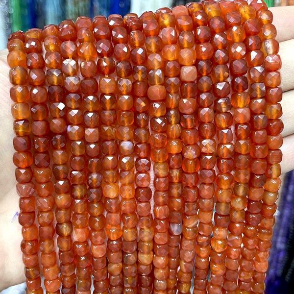 

other faceted natural stone cube geometry gemstones red agates spacer beads for jewelry making charm diy bracelet accessories 5mm