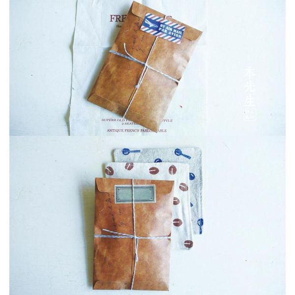 

Gift Wrap Retro Old Color Lacquered Kraft Paper Envelope Postcard Bag Bags Storage Packaging Collection Home O3d4