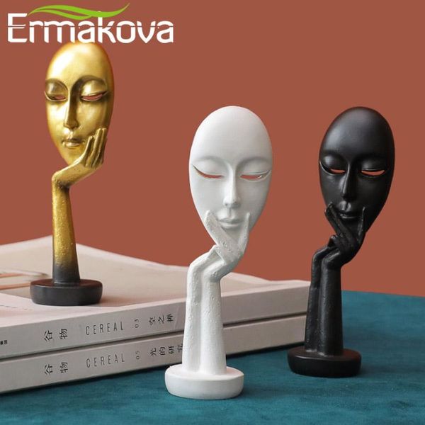 

decorative objects & figurines ermakova 13cm nordic abstract thinker thinking lady mask figurine resin statue office tv cabinet home decorat