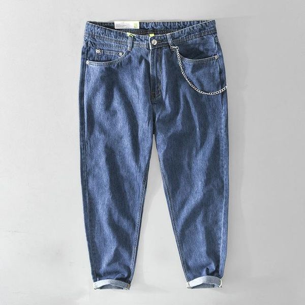 

men's jeans spring summer men denim pants cotton made pencil trousers casual, Blue