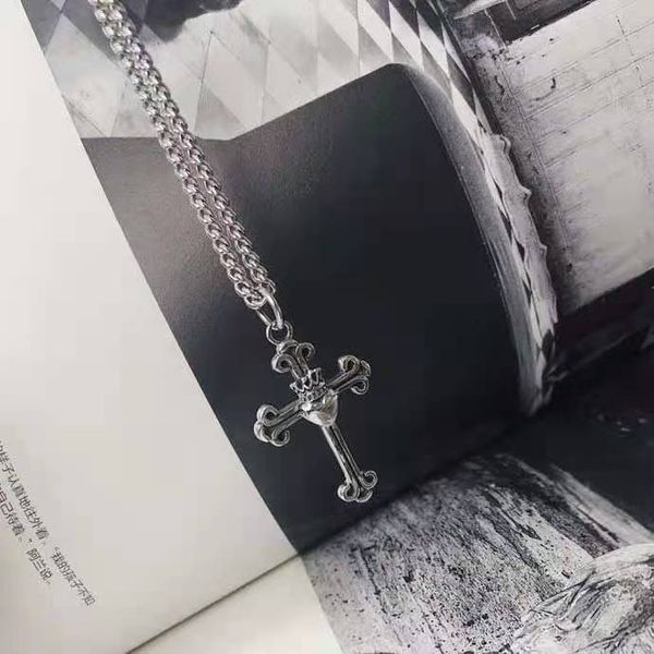 

necklace kingboy trend hip hop fashion s925 thai silver love cross couple