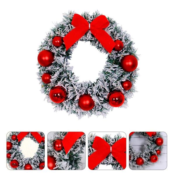 

1pc wreath sturdy prime door garland flocking cedar for party decorative flowers & wreaths