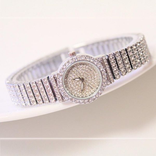 

wristwatches bs women watch famous luxury brands diamond ladies wrist watches female small wristwatch rose gold montre femme 2021, Slivery;brown