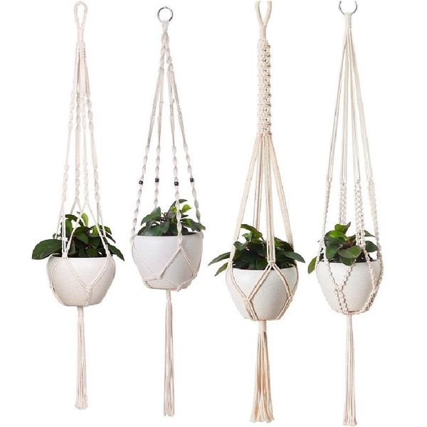 Outros suprimentos de jardim Macrame Indoor Flor Pot Flood Plant Pots Cabide Produto BOHO Nordic Home Decor Presente Creative Party Room Dez