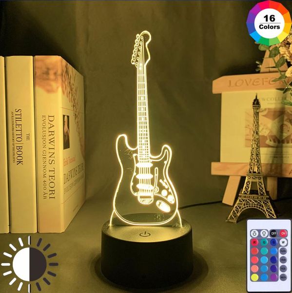 

night lights musical instrument baby light led 7 colors changing bedroom decor guitar gift for kids girls table usb 3d lamp bass