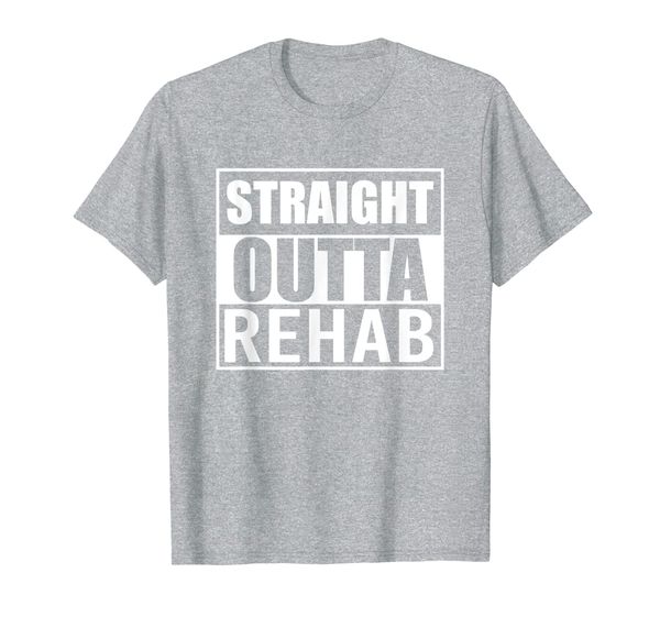 

straight outta rehab funny gift rehabilitation t-shirt, White;black