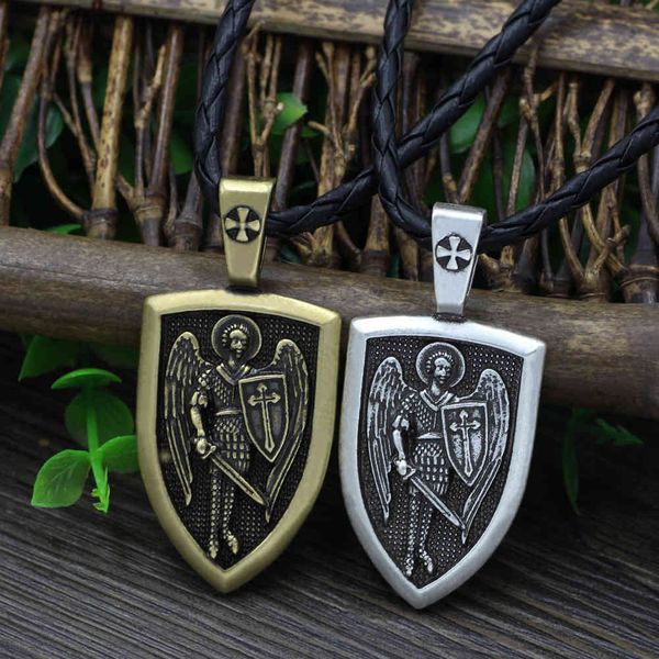 

new angel medal pendant angel shield men's cross jewelry, Silver
