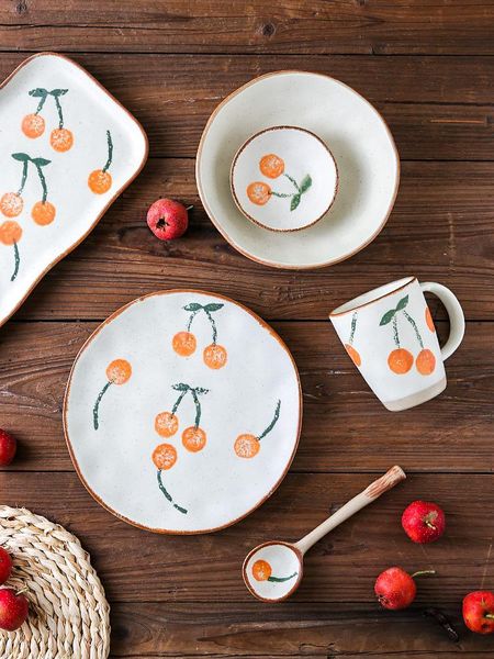 

bowls pipa japanese retro coarse pottery tableware creative ceramic bowl set household rice bowl, noodles soup