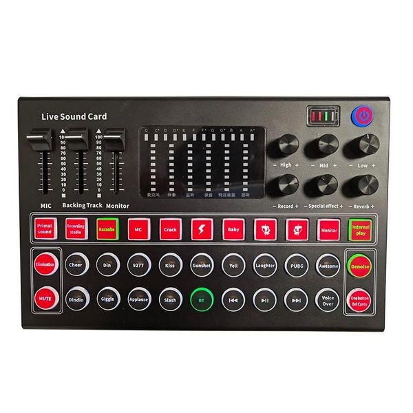 

sound cards m9 audio card 3.5mm microphone headset live broadcast studio phone computer bluetooth adapter for