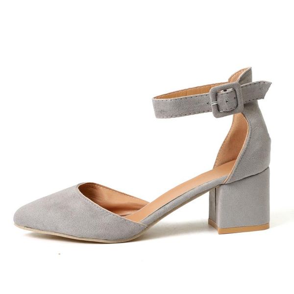 

sandals ankle strap summer shoes female factory direct low heels women plus size 43 block 2021 casual, Black