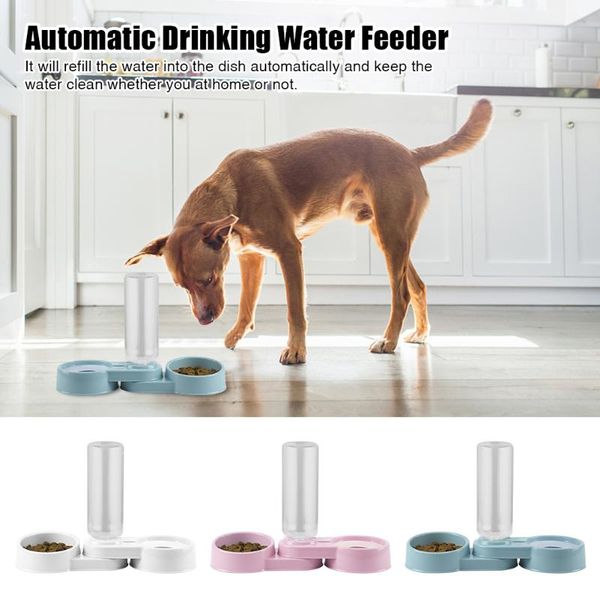 

home dispenser leakproof dogs cats bowl multifunction automatic drinking water feeder 750ml 2 in 1 save space easy clean cat bowls & fe feed